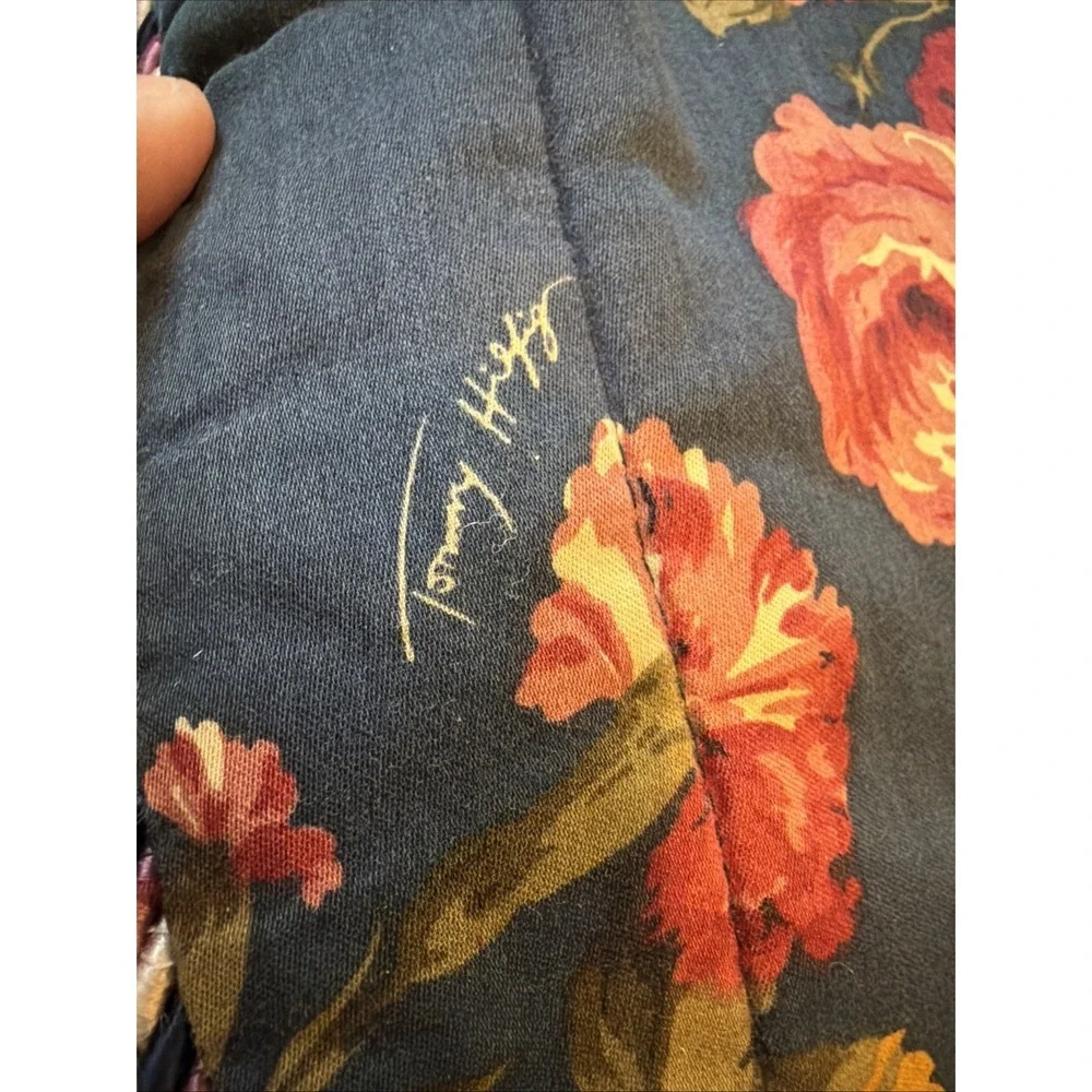 Set Of 2 Vtg Tommy Hilfiger Oversized Shams Navy Rose Floral 38
